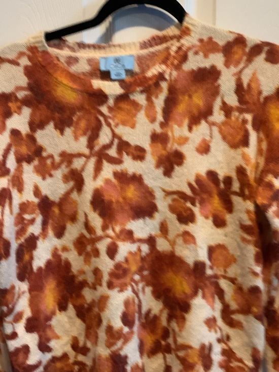 CeCe Sweaters - CeCe Cream Sweater with Autumn Floral Print